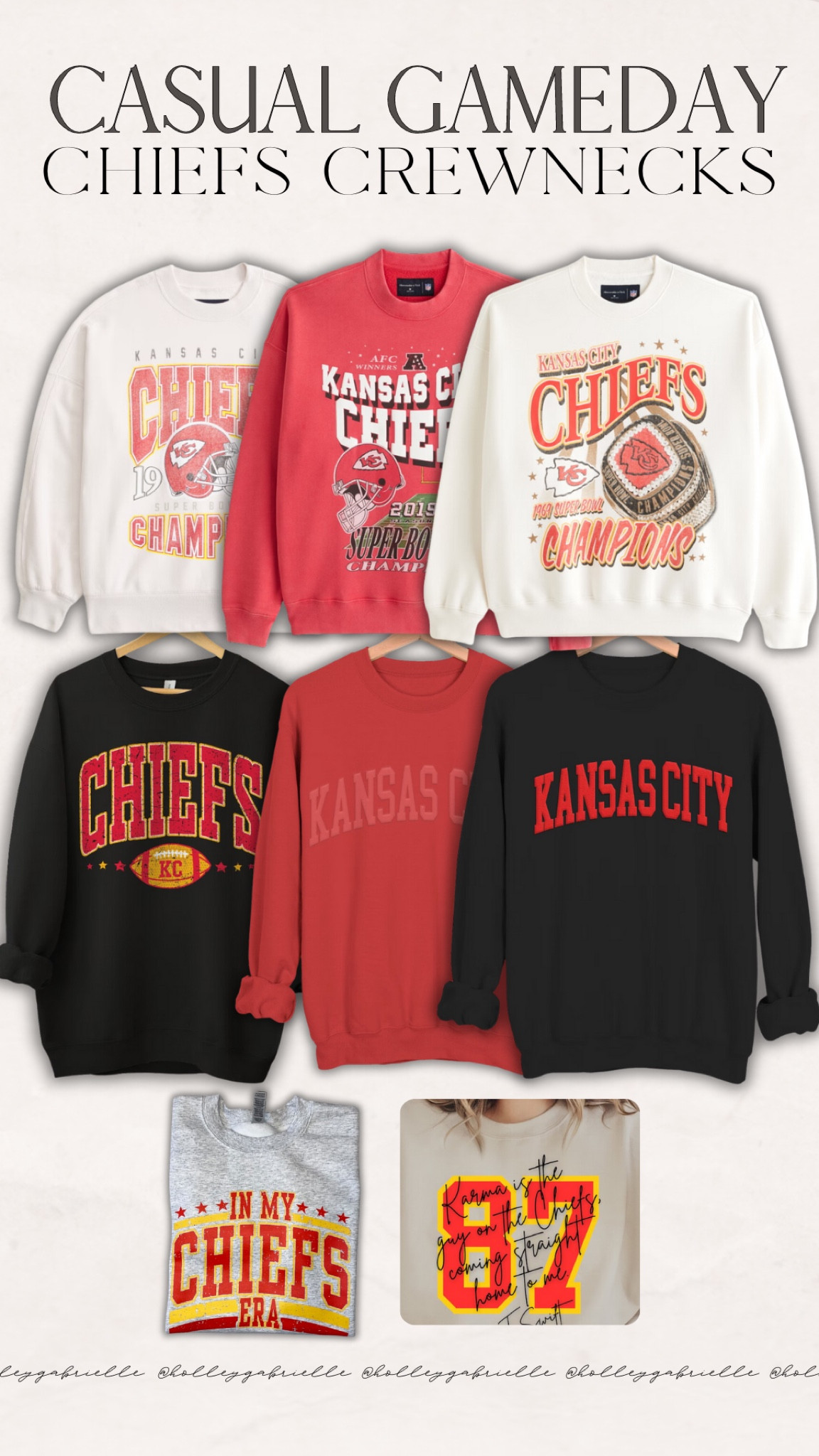 okayyy but these Chiefs crewnecks🤌🏼❤️✨ perfect for casual game day!!🏈

Chiefs Football / Casual Game Day Outfit / Crewnecks / Chiefs Gear / Game Day Outfit Ideas / Football Crewnecks / Casual Football Outfit / Chiefs Crewnecks / Game Day Fashion / Chiefs Game Day / Comfortable Football Wear / Crewneck Sweatshirts / Football Outfit / Chiefs Style / Casual Crewnecks / Game Day Casual / Chiefs Apparel / Football Crewneck Sweatshirts / Fall Casual / Abercrombie / Holley Gabrielle 

#LTKSeasonal #LTKStyleTip #LTKFindsUnder100