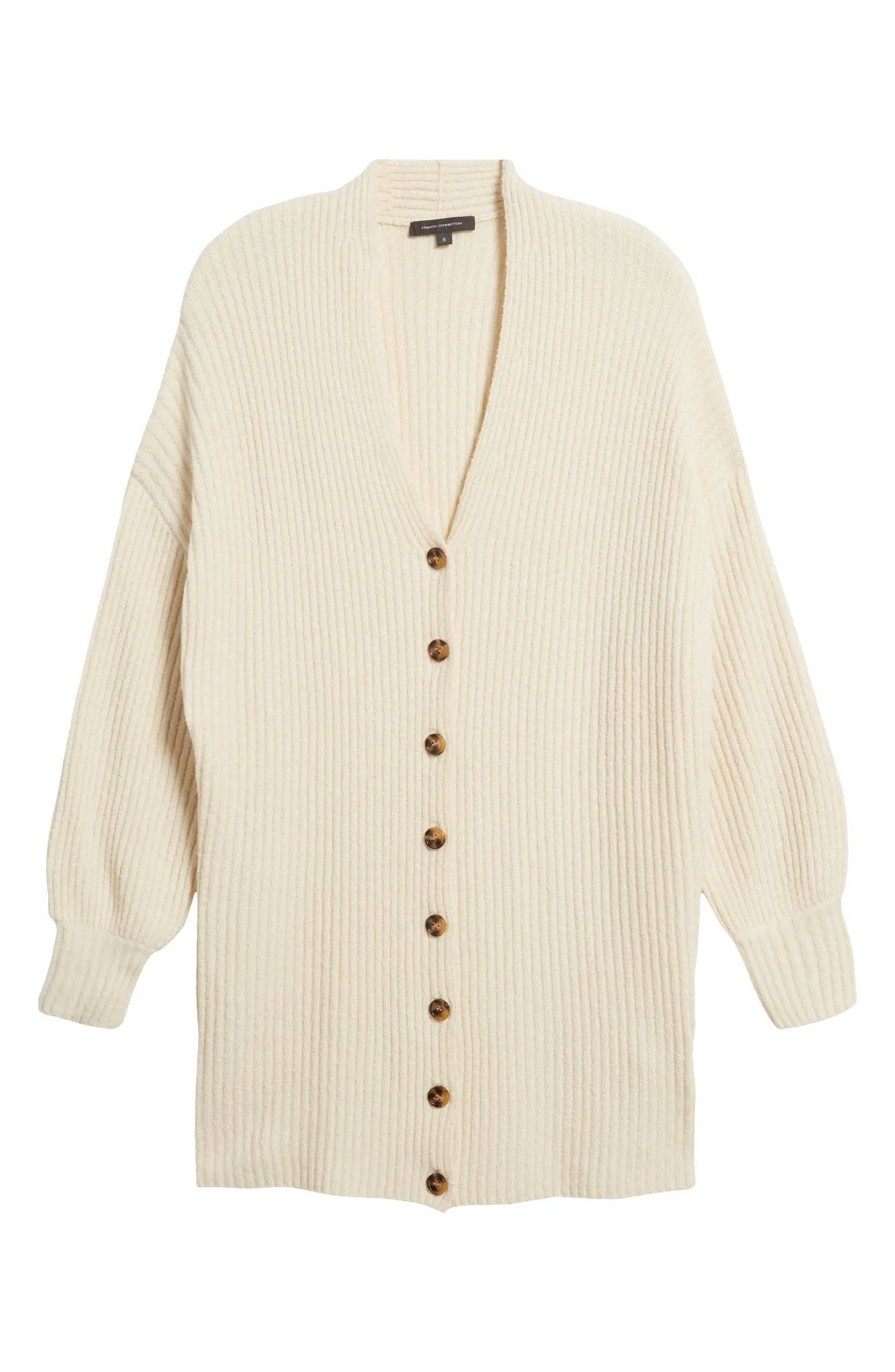 Babysoft Rib Button Front Long Sleeve Sweater Dress | Nordstrom