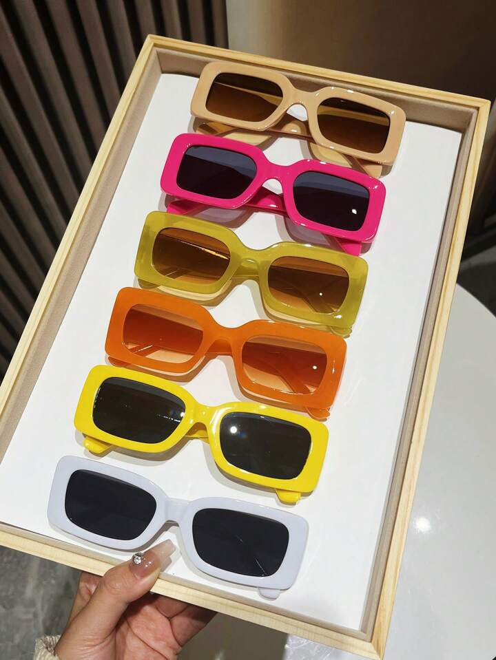 6pcs/1pc Women's Square Shaped Fashionable Various Styles & Colors Cute, Trendy, Street-Style, Hi... | SHEIN