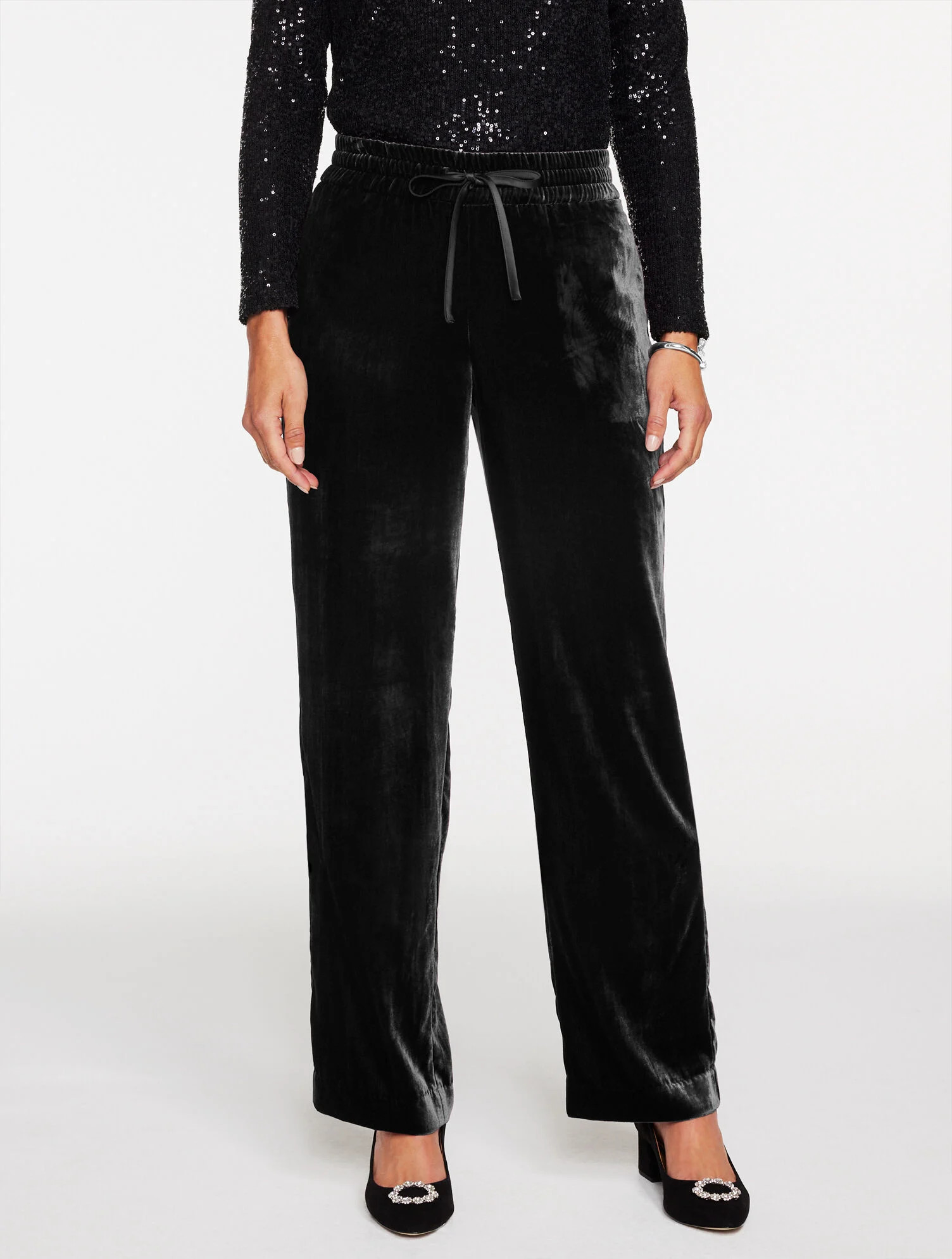 Straight Leg Velvet Pull-On Pants | Talbots