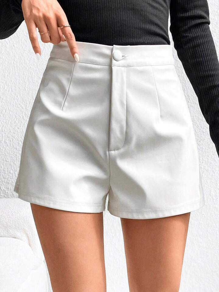 SHEIN Privé Women's Solid Color Shorts | SHEIN