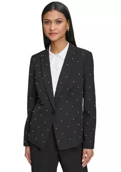 KARL LAGERFELD PARIS Women's Pearl Embellishment Jacket | Belk