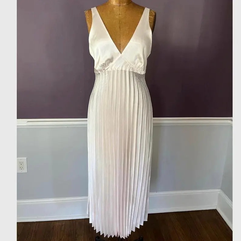 Stunning 20s Style Pleated Silp, Slip Dress in Light Pink - Etsy | Etsy (US)