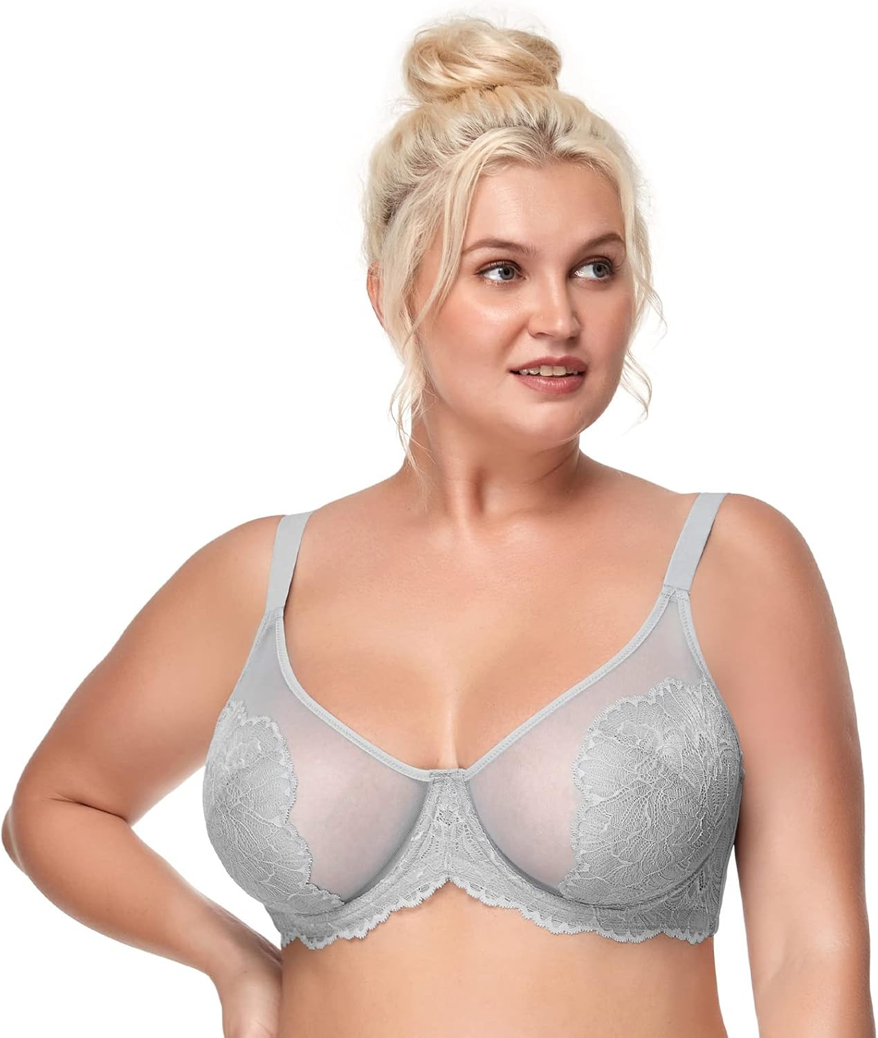 HSIA Minimizer Bra for Women Full Coverage Lace Plus Size Compression Bra Unlined Bras with Under... | Amazon (US)