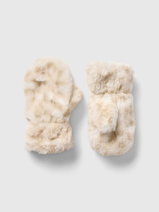 Toddler Faux Fur Leopard Mittens | Gap (CA)