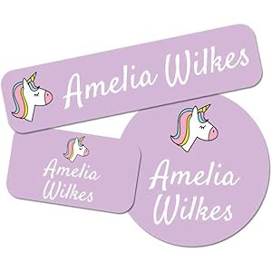 Custom Girl Combo Label Pack (88 ct.) - Waterproof Name Stickers - Stick-On & Easy to Apply (Unicorn | Amazon (US)