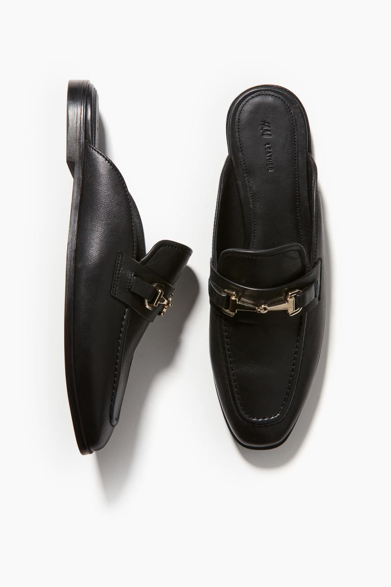 Leather mule loafers - Black - Ladies | H&M GB | H&M (UK, MY, IN, SG, PH, TW, HK)