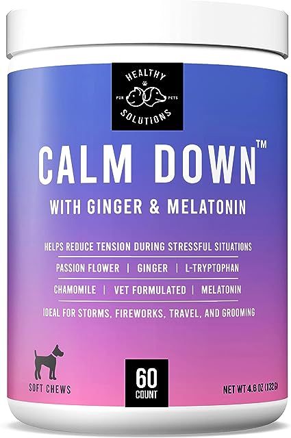 Calming Chews for Dogs - 60 Dog Calming Treats for Anxiety, Stress Relief Aid, Storms, Grooming, ... | Amazon (US)
