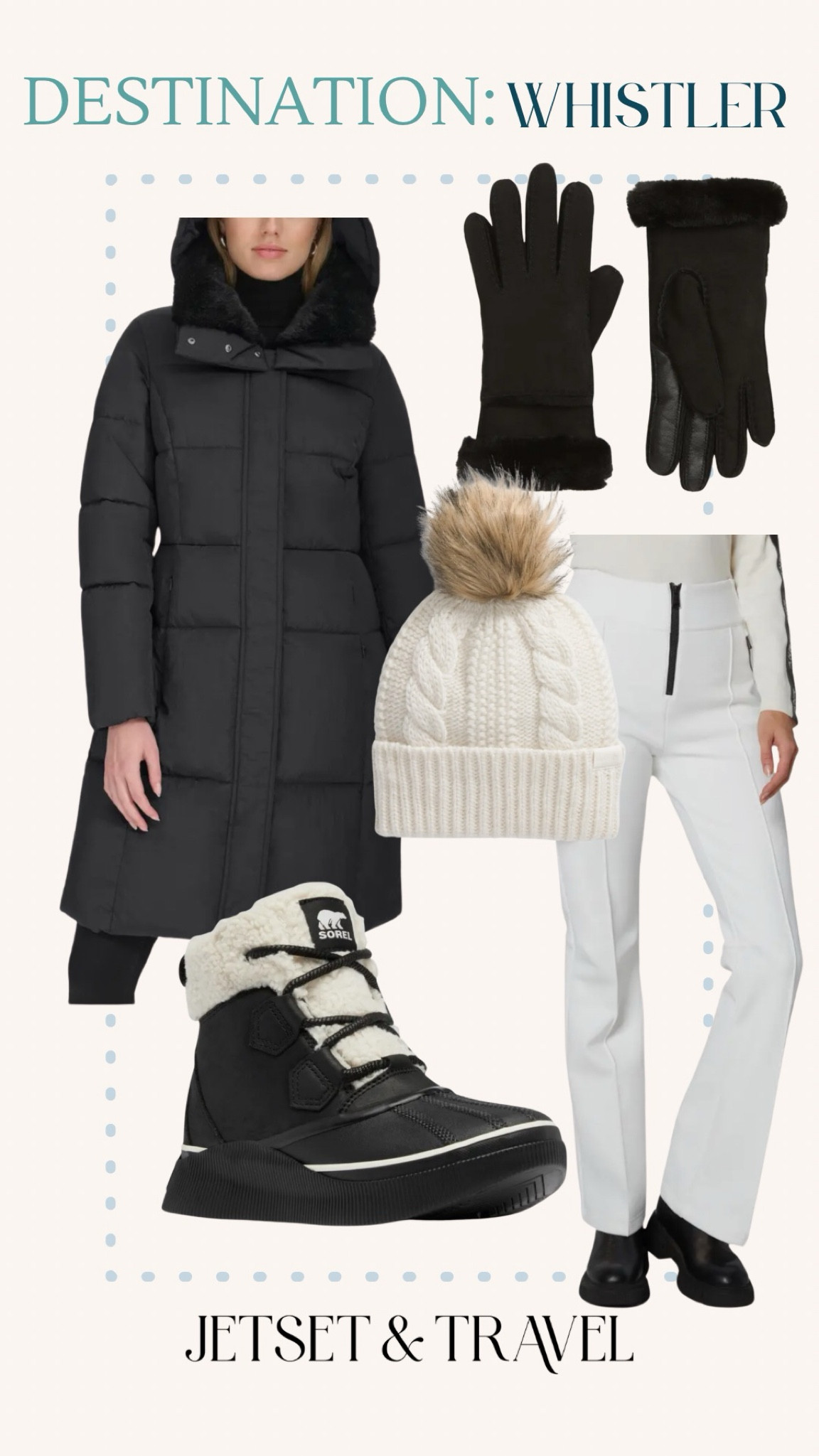 Whistler style inspiration from my trip. This outfit from Nordstrom has everything you need to stay warm on a cold day outdoors. The puffer coat, ski pants, and snow boots are all high quality investment pieces that can be worn for many winters to come! Of course the look is not complete without gloves and a cute beanie. 

#jacket #whistler #travel #skitrip #skiattire 

#LTKTravel #LTKStyleTip #LTKSeasonal