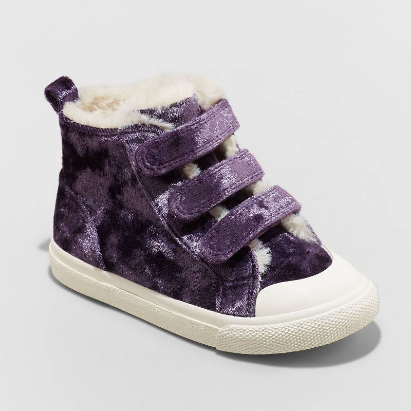 Toddler Girls' Ruby Velvet Booties - Cat & Jack™ Purple | Target
