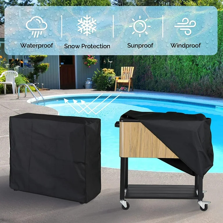 VINGLI 80 Quart Rolling Ice Chest on Wheels, Patio Cooler Cart with Waterproof Cooler Cart Cover,... | Walmart (US)