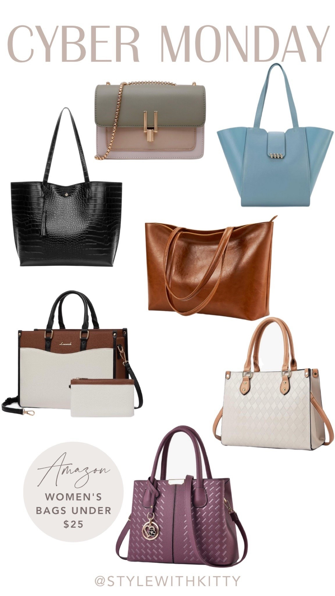Cyber Monday steals you don’t want to miss 👜✨
These Amazon women’s bags under $25 look luxe, hold everything, and come in the cutest colors + styles — totes, crossbodies, work bags, and everyday must-haves!

Affordable, stylish, and perfect for gifting… or treating yourself 😉
Which one is your favorite? @stylewithkitty

#amazonbags #handbagdeals #cybermondayfinds #amazonfashion #toteBag #crossbodybag #workbag #budgetfinds #affordablefashion #purseaddict #giftguide2024 #holidaygiftsforher #stylewithkitty


#LTKGiftGuide #LTKCyberWeek #LTKFindsUnder50