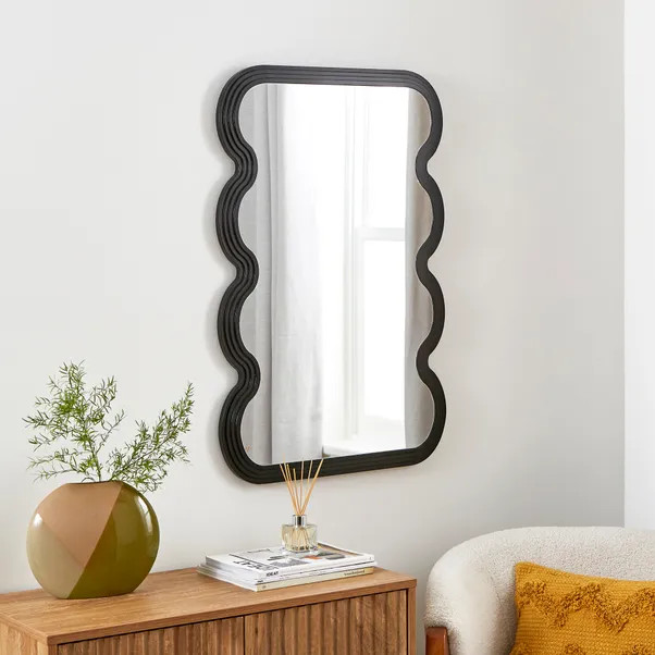 Ribbed Wavy Overmantel Wall Mirror | Dunelm (migrated)