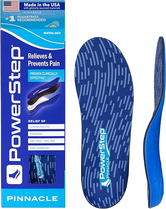 PowerStep Pinnacle Insoles, Orthotics for Plantar Fasciitis Relief, Made in USA Orthotic Insoles,... | Amazon (US)