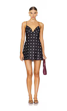 MORE TO COME Isabella Slip Dress in Black & White from Revolve.com | Revolve Clothing (Global)