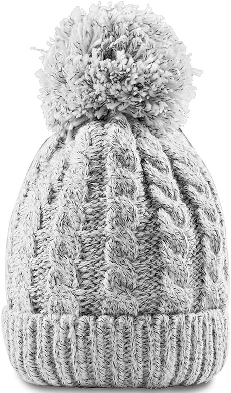 Women's Winter Beanie Warm Fleece Lining - Thick Slouchy Cable Knit Skull Hat Ski Cap | Amazon (US)
