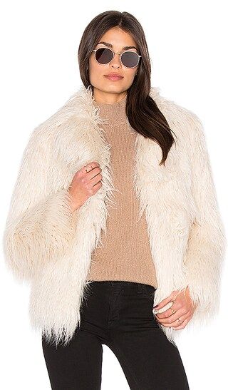 MAJORELLE Molly Faux Fur Coat in Ivory | Revolve Clothing