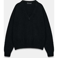 Zara - Wool Cashmere V-Neck Jumper - Black - S - Woman | Zara US