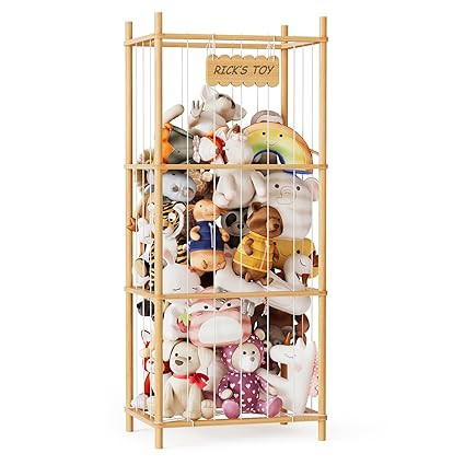 SpaceAid Stuffed Animal Storage Organizer, Wood Animals Zoo Toy Plushies Storage Holder, Large Ca... | Amazon (US)