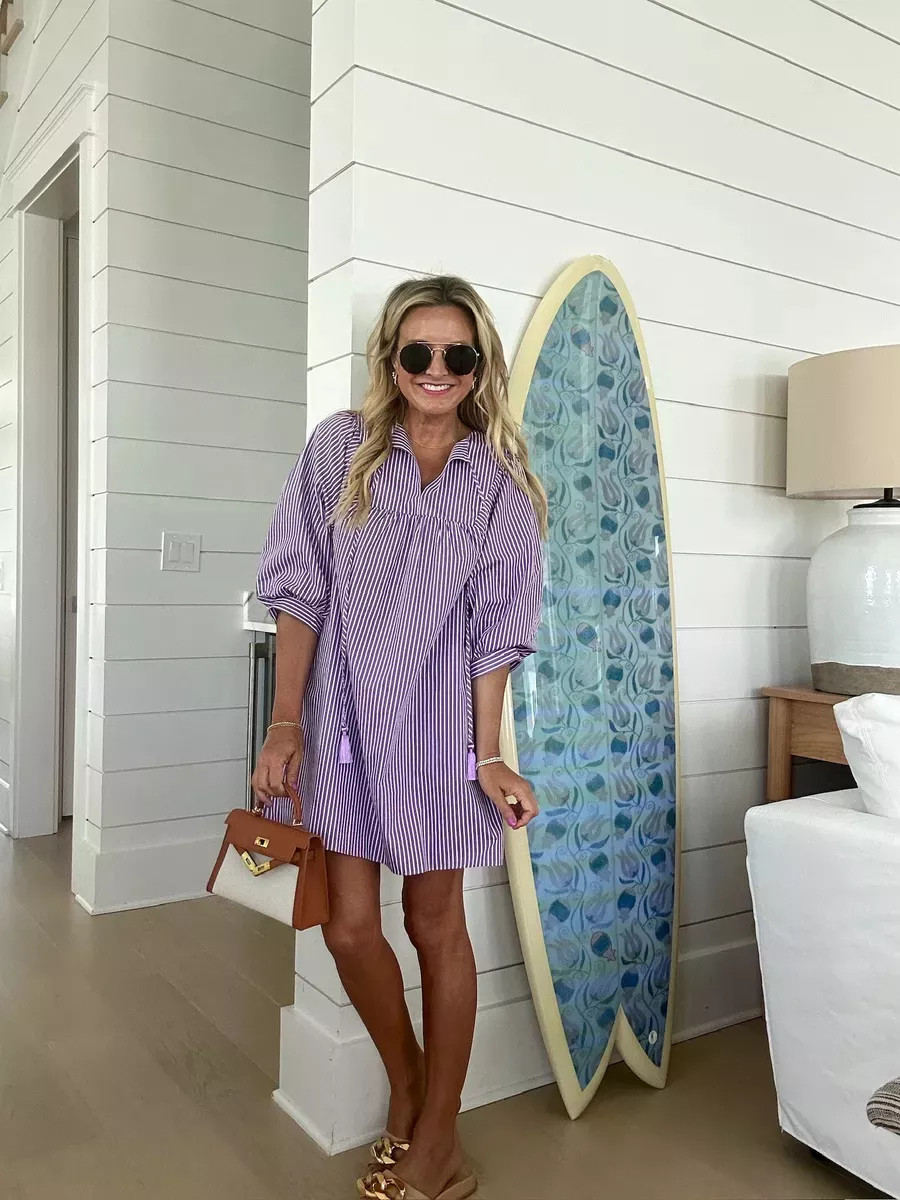 Another striped dress I'm obsessed with—Avara's Natasha summer collection. This purple dress is your new go-to summer dress; pairs perfectly with cute flats, the best sunnies, and the most darling little bag. Grab 15% off with my code FANCY15—I'm wearing XS. 

 #LTKSeasonal #LTKParties #LTKStyleTip