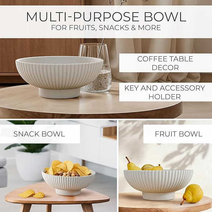 Decorative Concrete Fruit Bowl For Kitchen Counter Or Table Decor – Premium Quality Large Key B... | Amazon (US)