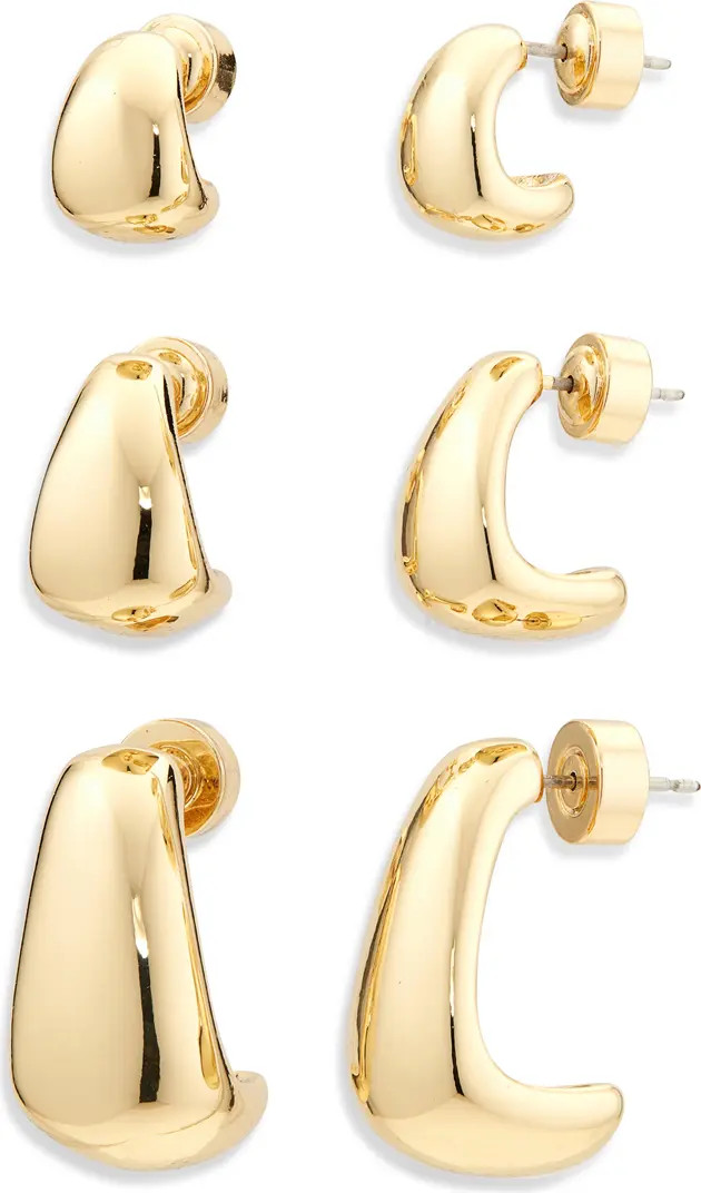 Nordstrom Set of 3 Geometric Hoop Earrings | Nordstrom | Nordstrom