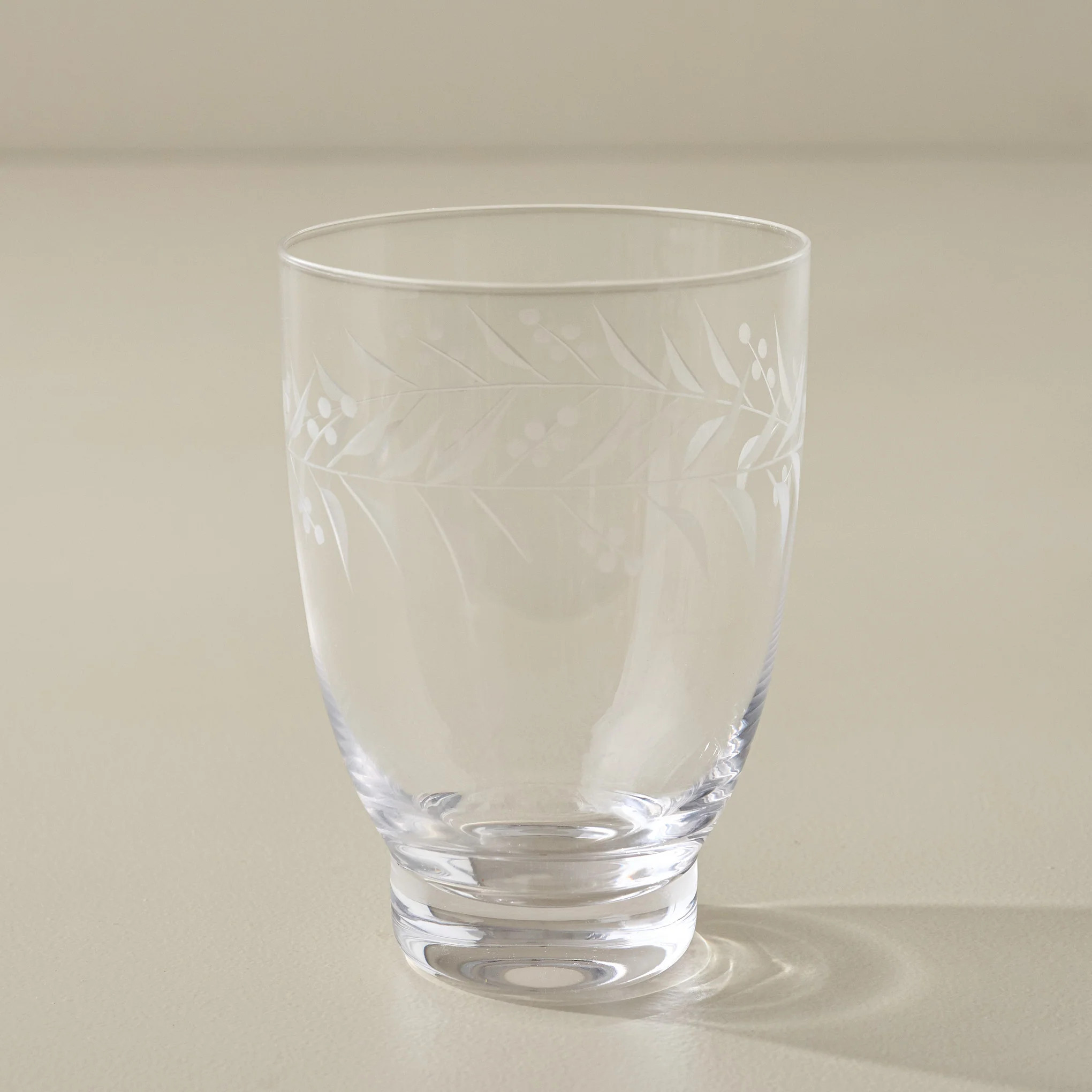 Vintage-Inspired Etched Glass Tumbler | Magnolia