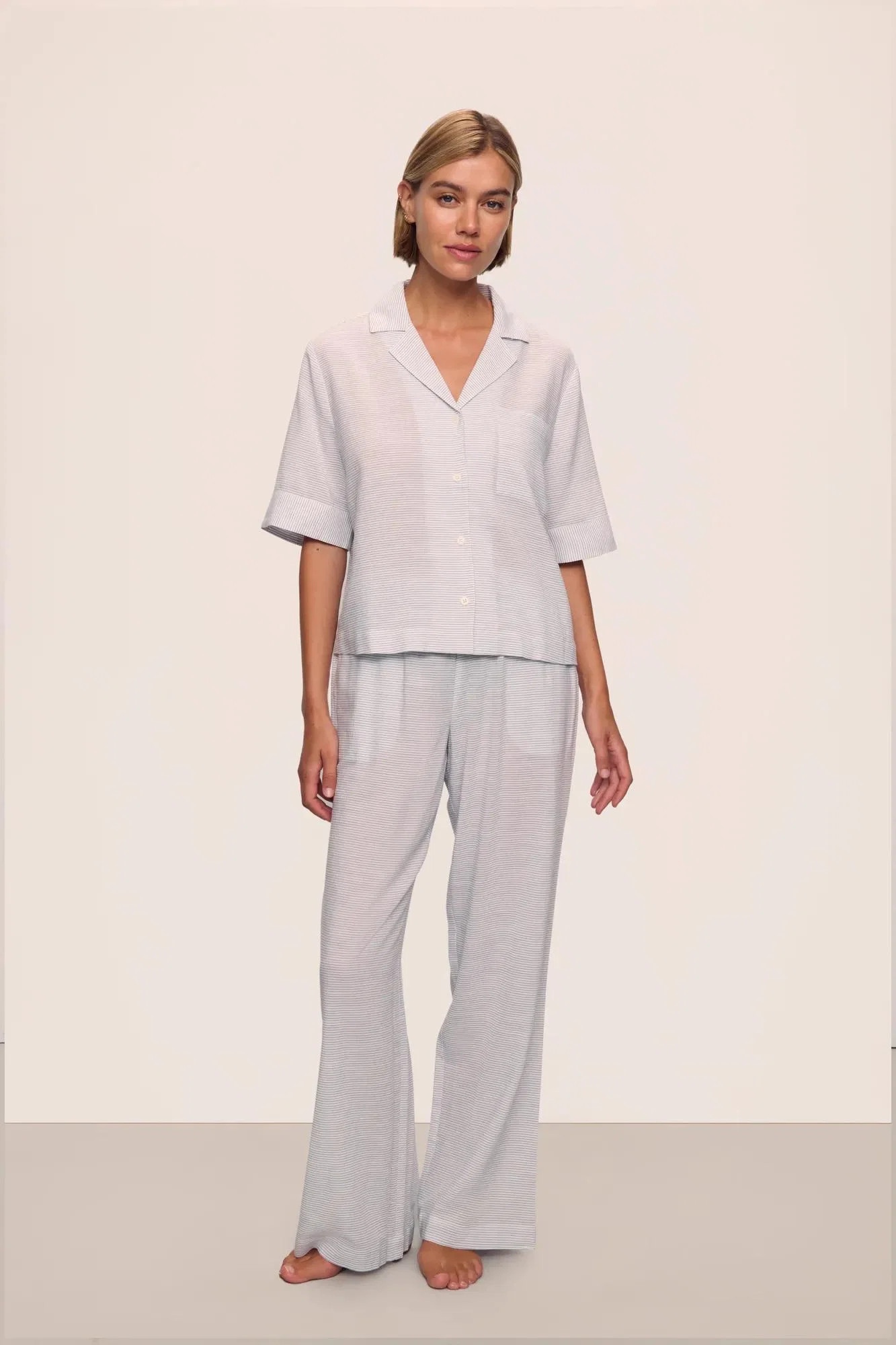 Nautico Relaxed Short Sleeve & Pant PJ Set | Eberjey
