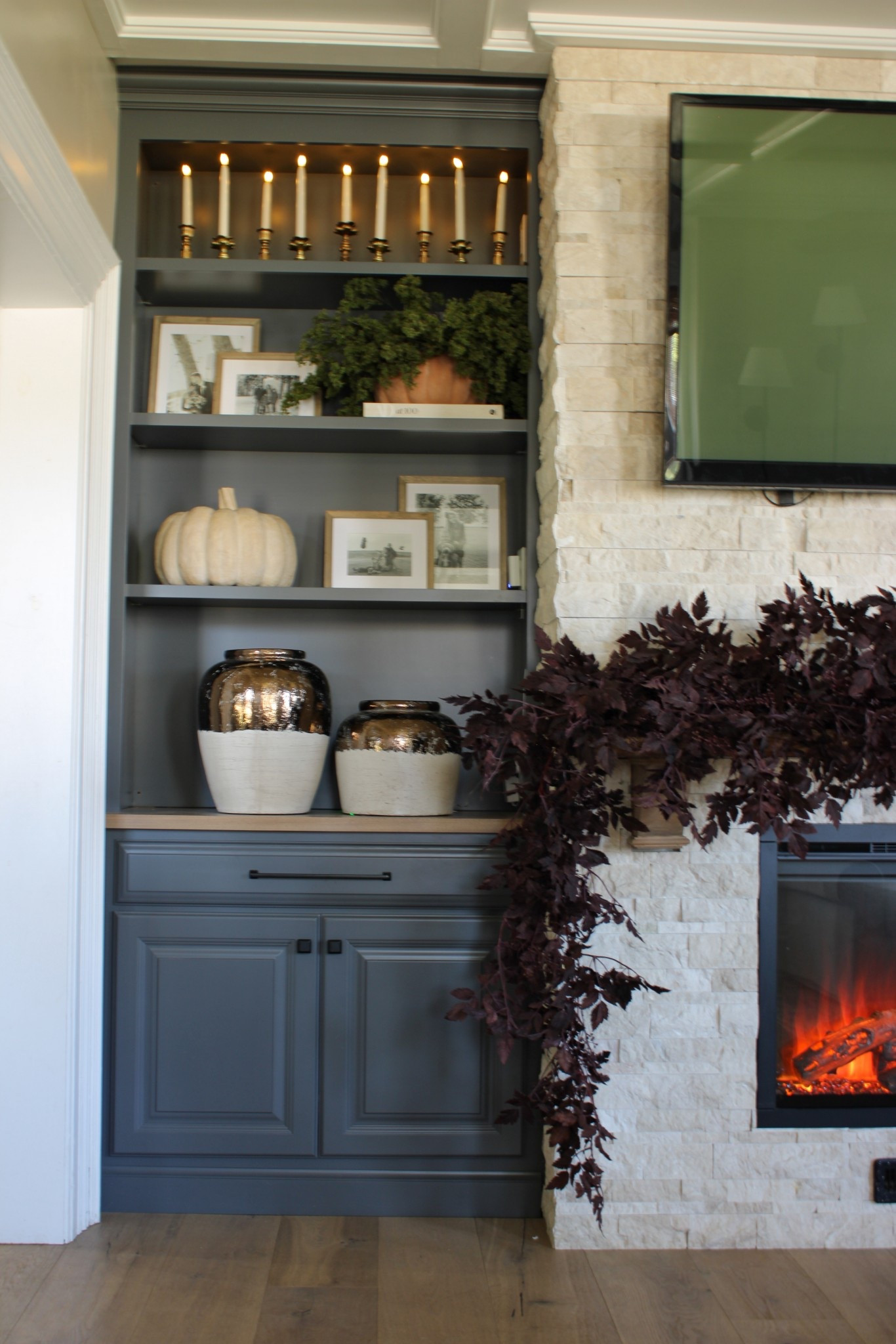 Fall Decor | Shelf Styling | Mantle Garland | Fall Stems | Faux Branches | Resin Pumpkin | Wooden Pumpkins | Neutral Pumpkins 

#LTKHome #LTKSeasonal