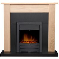 Adam Southwold Fireplace in Oak & Black with Colorado Electric Fire in Black, 43 Inch | ManoMano UK