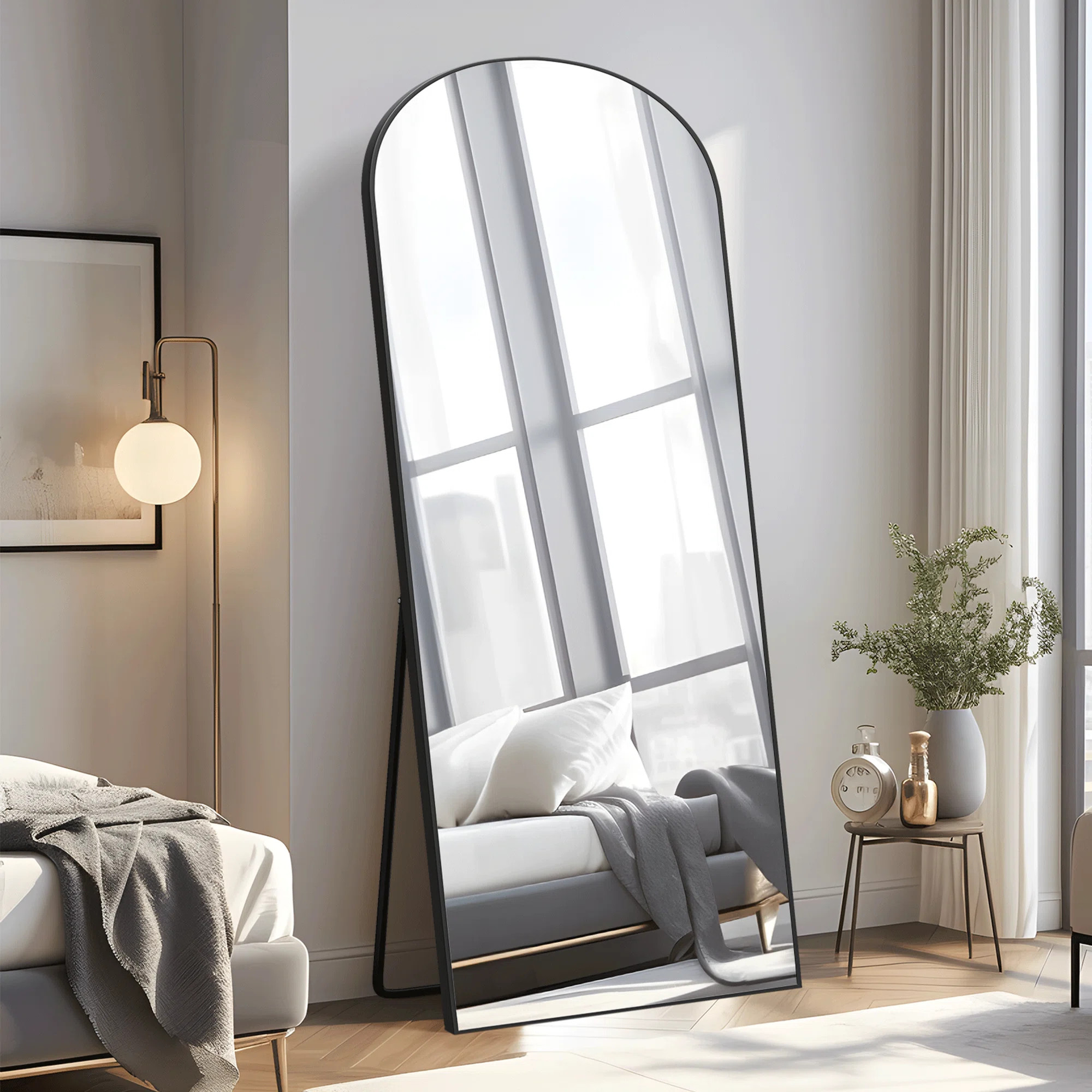 Alirra Metal Flat Floor Mirror | Wayfair North America