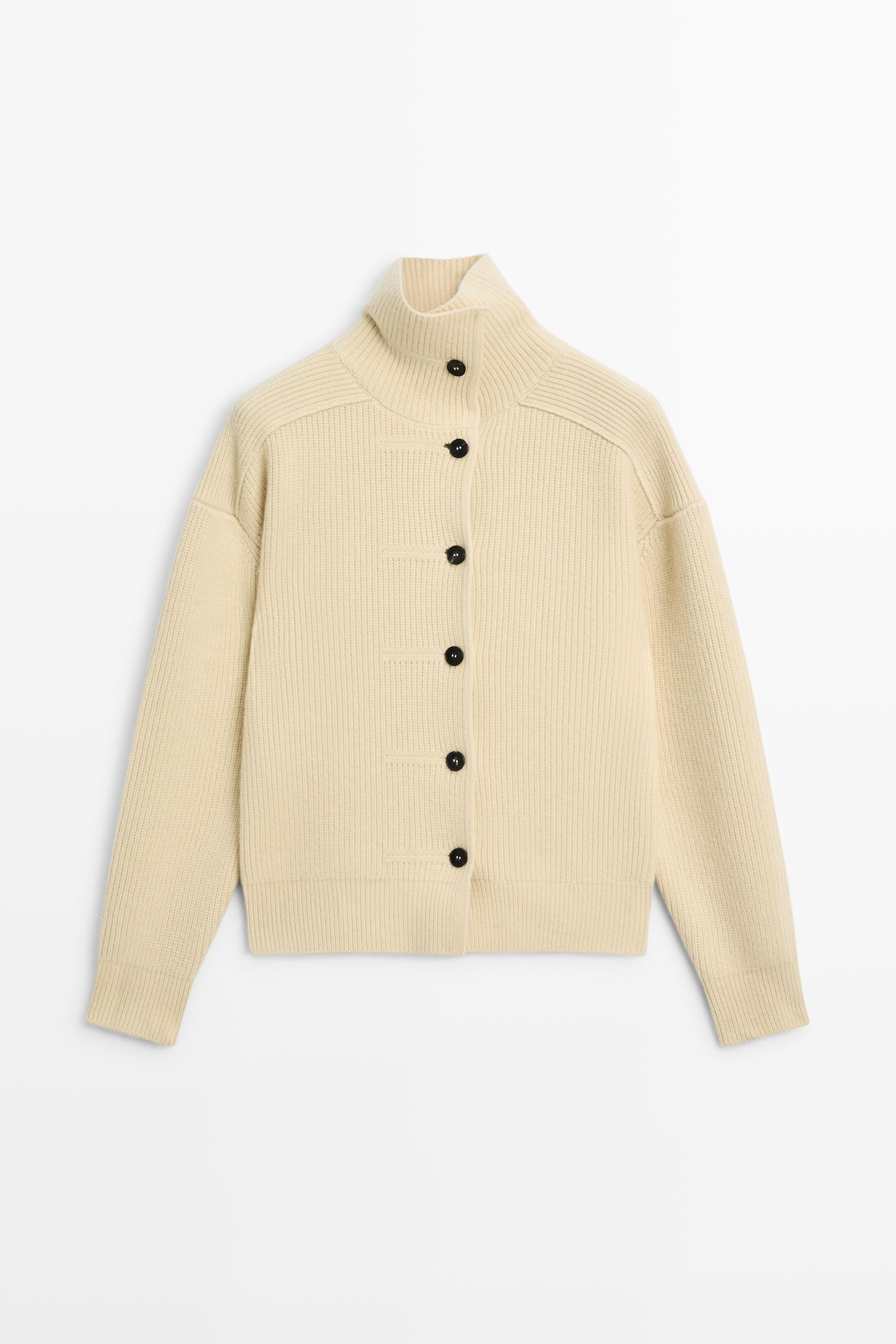 Cardigan in maglia 100% lana con abbottonatura | Massimo Dutti IT