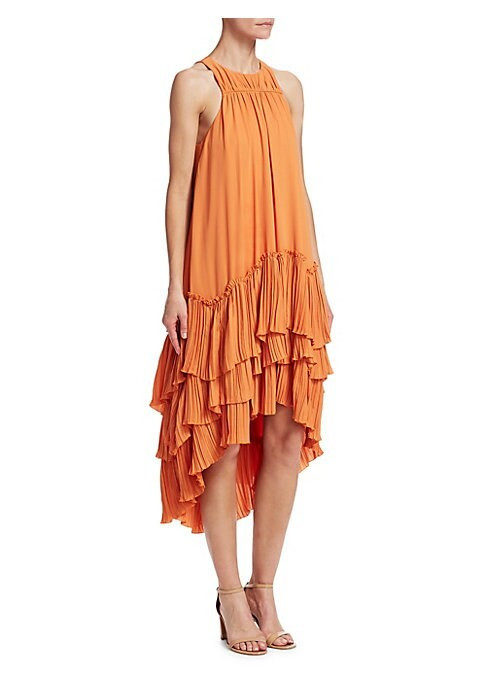Pleated Halter Shift Dress | Saks Fifth Avenue