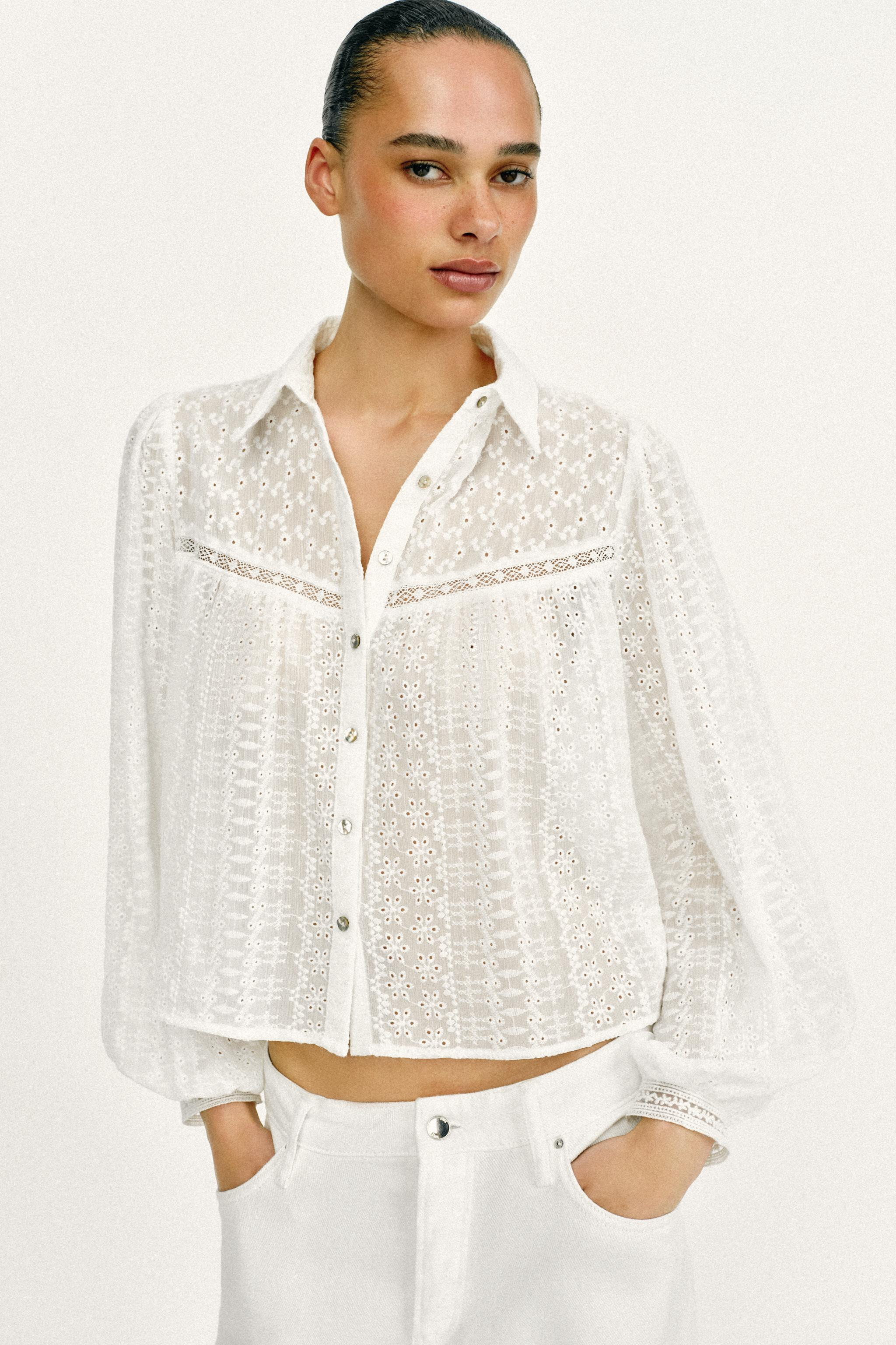 ROMANTIC BLOUSE WITH CUTWORK EMBROIDERY | Zara UK