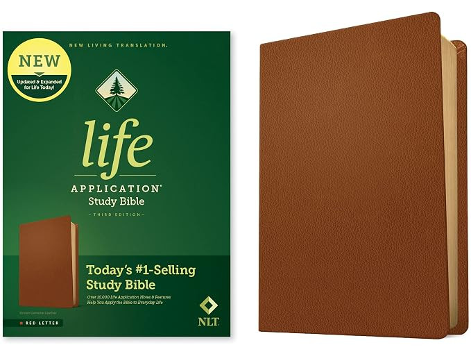 NLT Life Application Study Bible, Third Edition (Genuine Leather, Brown, Red Letter)      Leather... | Amazon (US)