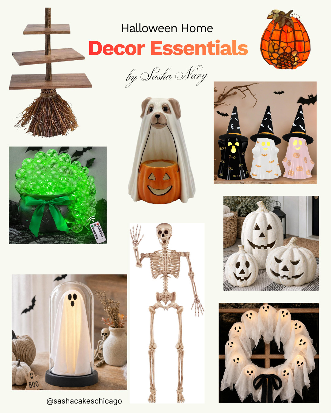 Transform your space for spooky season with these Halloween home decor essentials! 🎃👻 From witch's broom tiered tray displays and bubbling green cauldron lights to ghost figurines, light-up ghost wreaths, stained glass pumpkins, and classic poseable skeletons, this lineup brings the ultimate festive charm indoors. Tap the link to shop these Halloween home decor finds!

(Commissionable link: I may earn a small commission if you make a purchase through my link, at no extra cost to you.) 

 #LTKHome