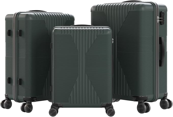 Karl home Luggage Sets 3 Piece, PP Hard Case Suitcase Set with Built-in Lock Spinner Wheels, Ligh... | Amazon (US)
