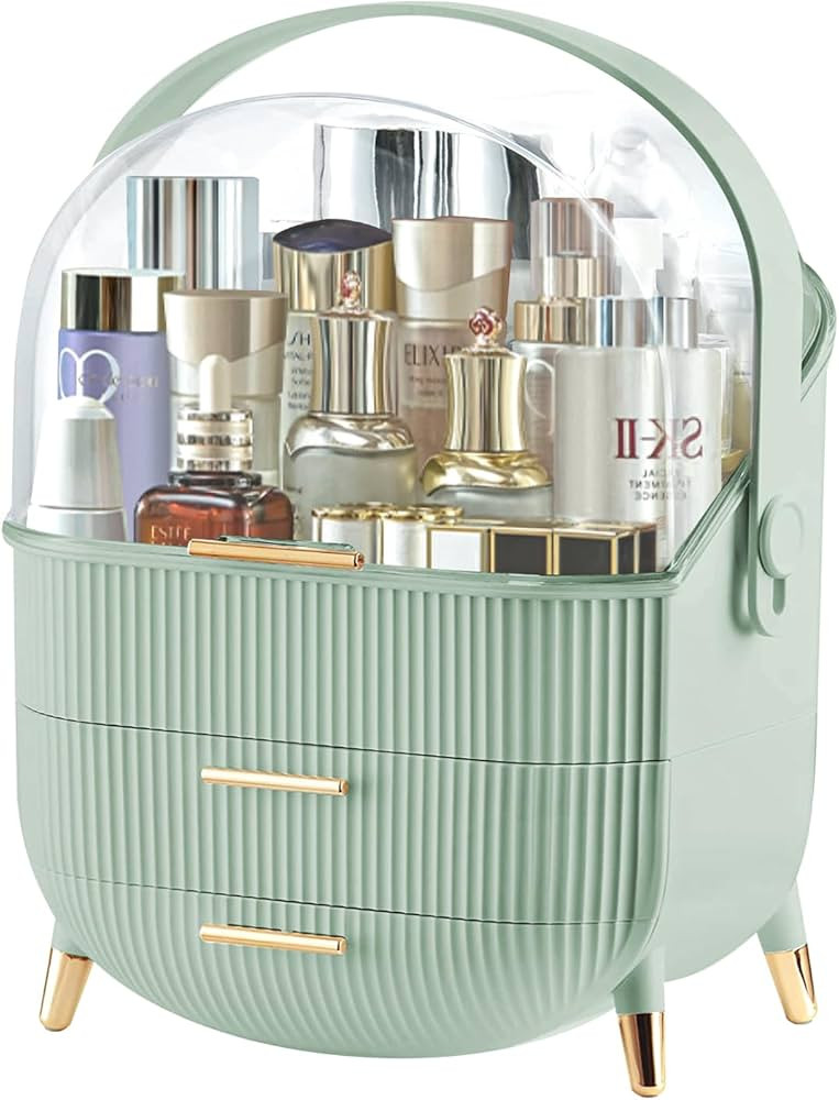 Make up Organizers and Storage, Makeup Organizer for Vanity, Cosmetics Skincare Organizers with L... | Amazon (US)