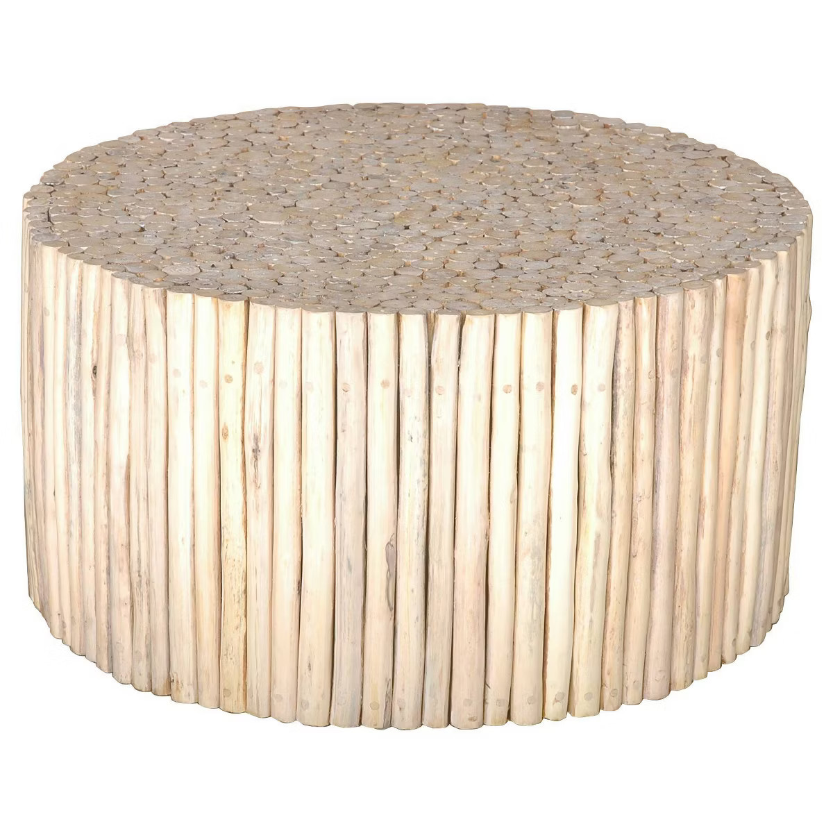 East at Main Coffee Table Brown: Hand-Carved Teak, No Assembly, Spot Clean, Form Base | Target