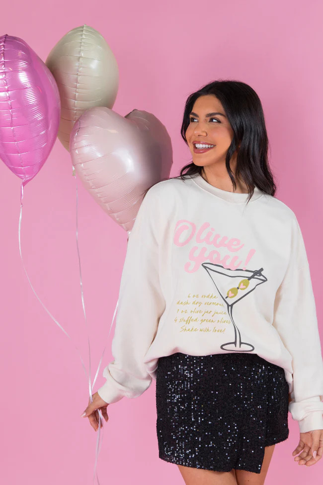 Olive You Oversized Graphic Sweatshirt | Pink Lily