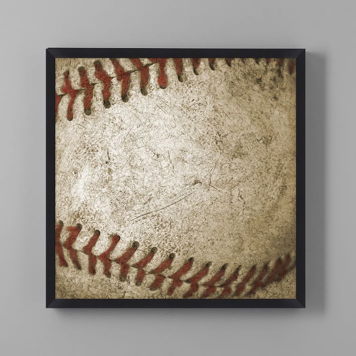 Weathered Ball Framed Art, 28"x28" | Pottery Barn Teen