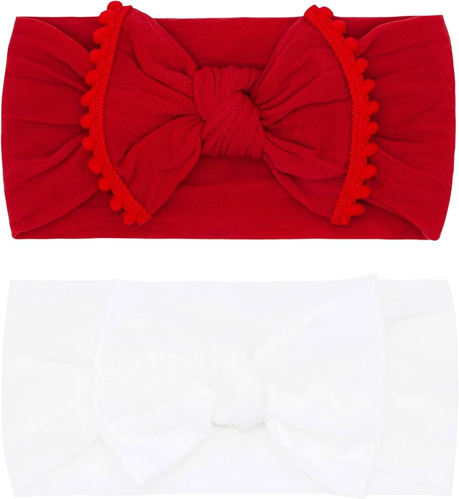 Baby Bling Bows Newborn to Little Girls Hair Bow - Trimmed and Classic Knot Headbands Toddlers Ha... | Amazon (US)
