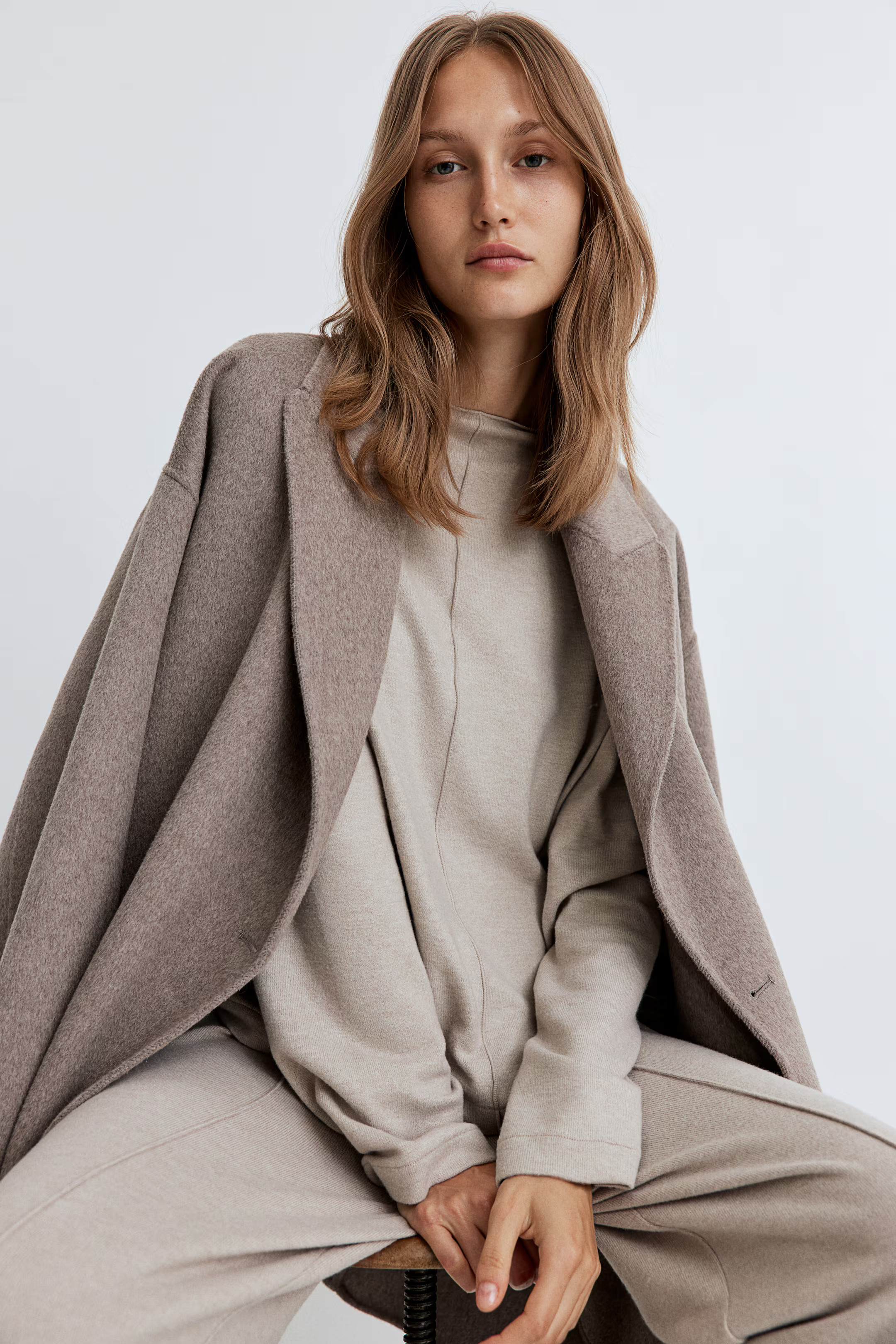 Fine-knit jumper - Dark beige marl - Ladies | H&M GB | H&M (UK, MY, IN, SG, PH, TW, HK)