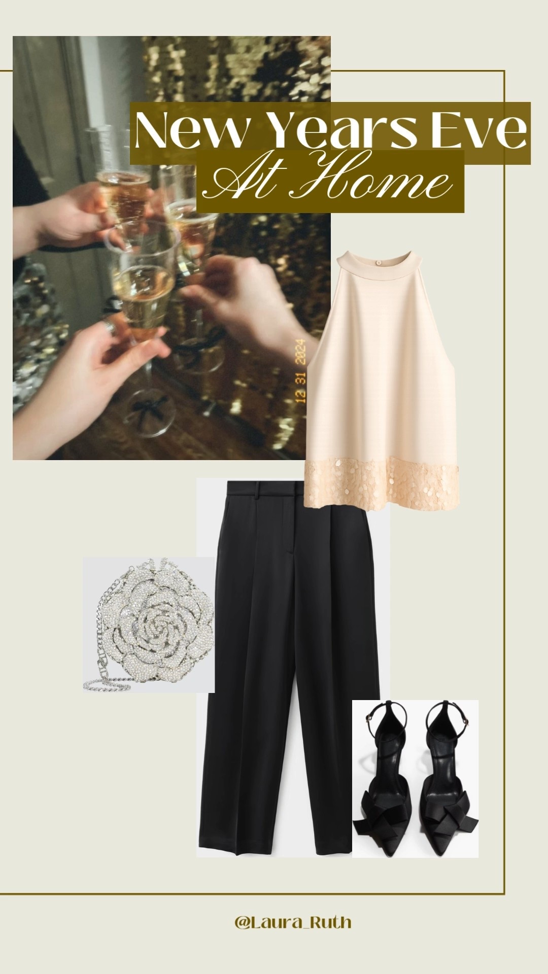 New Year’s Eve, but make it at home 🥂✨
A soft satin top, tailored black trousers, and a little sparkle is all you need to ring in the new year in style. 

#LTKuk #LTKpartywear #LTKdatenight