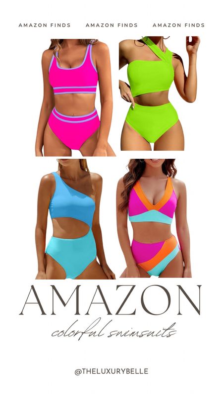 Amazon colorful swimsuits 

#LTKSeasonal #LTKStyleTip #LTKSwim