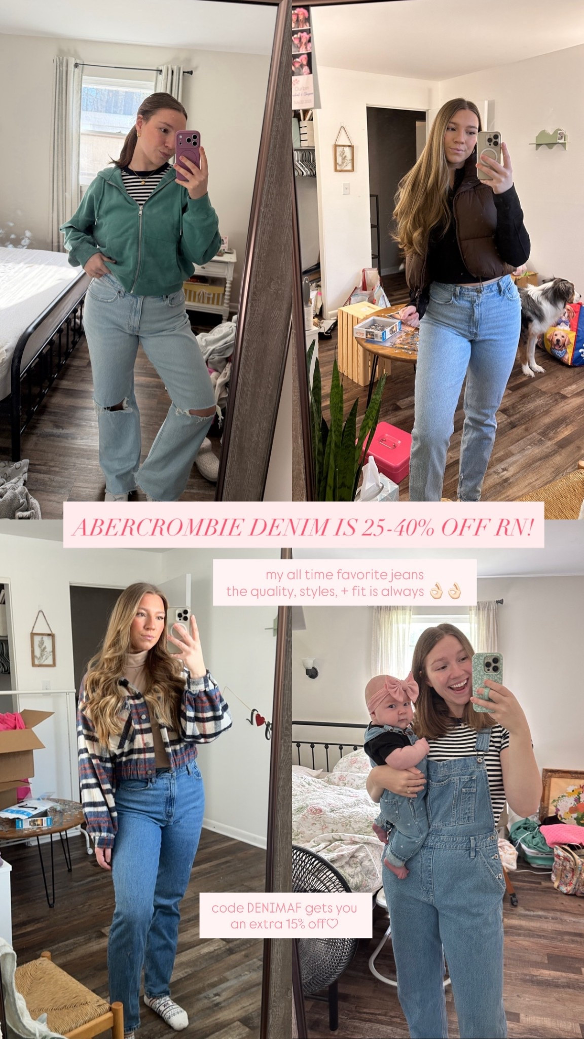 The BEST denim is on sale until 2/2!👖 Use code DENIMAF for an extra 15% off<333

#LTKSaleAlert #LTKootd #LTKMidsize