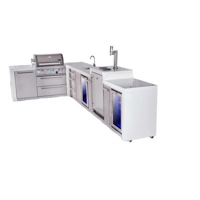 Mont Alpi Premium 4-burner 82"x161" L-shaped 400 Deluxe Stainless Steel Modular Outdoor Kitchen Island Bbq Gas Grill + Beverage Center Faucet & Sink + | Wayfair North America