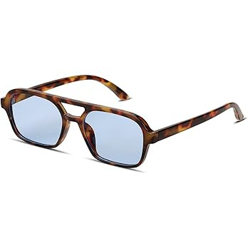 Vintage 70s Sunglasses for Women Men Retro Square Aviator Sun Glasses | Amazon (US)