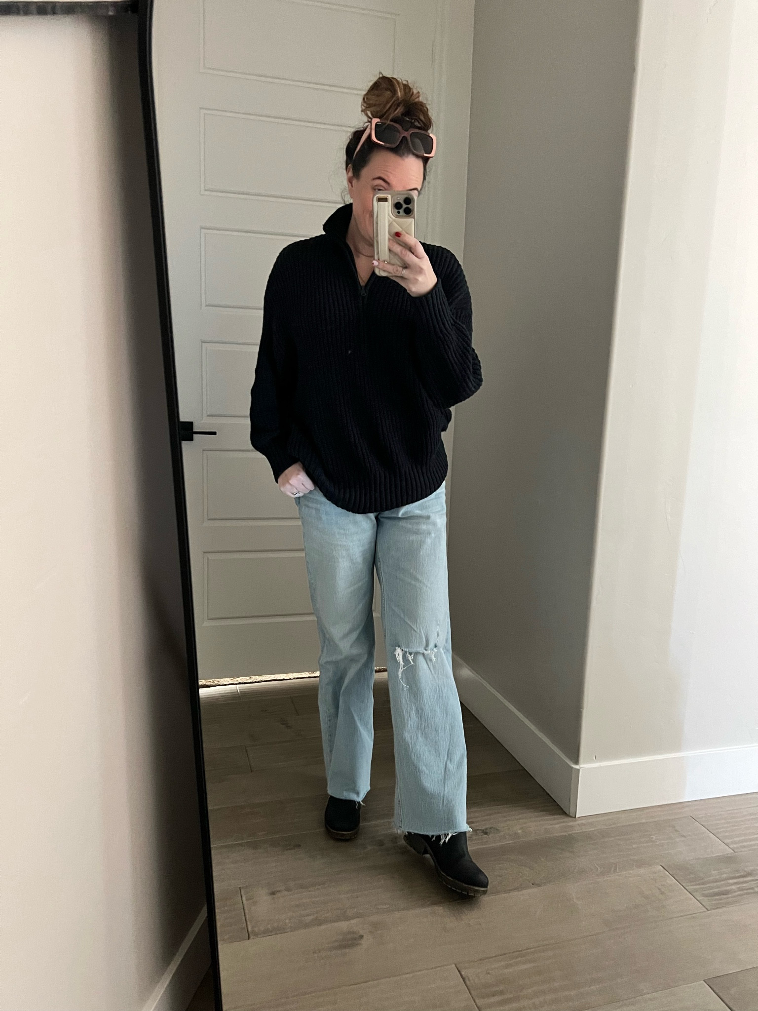 Abercrombie high waisted 90s relaxed denim jeans 

Size up if have a belly or curves. I sized up to the 6 from 4 for more comfort  

#LTKover40 #LTKmidsize #LTKfindsunder50