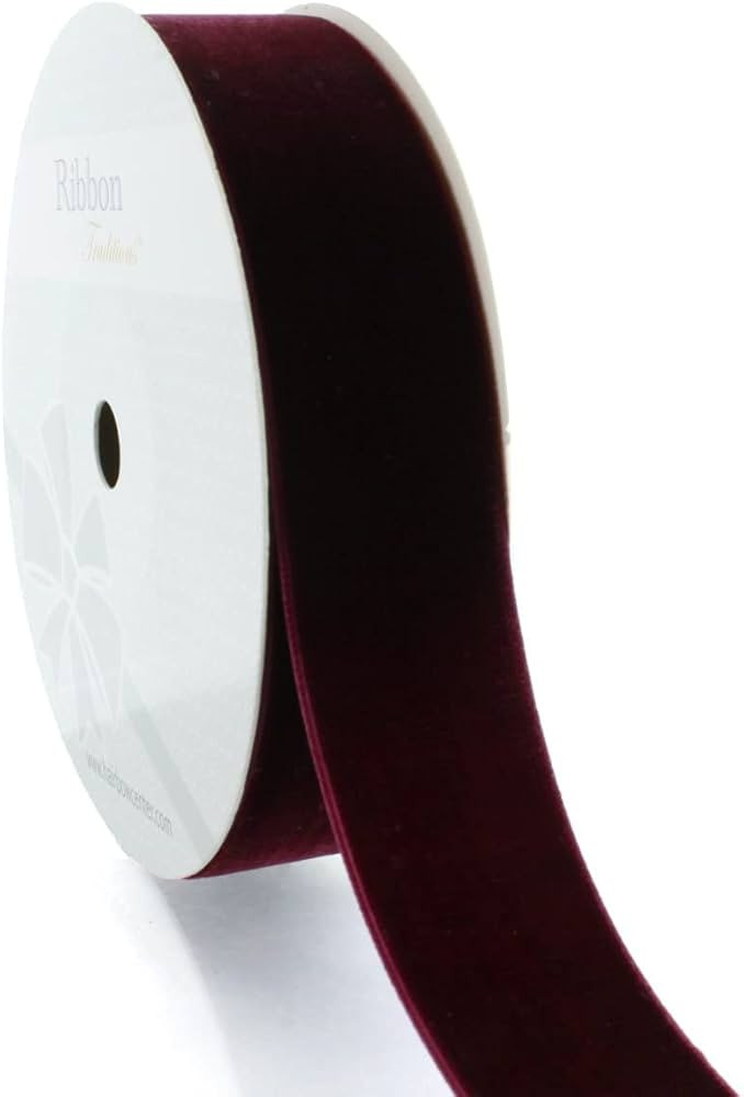 HBC 1" Velvet Ribbon 277 Burgundy - 25 Yards | Amazon (US)